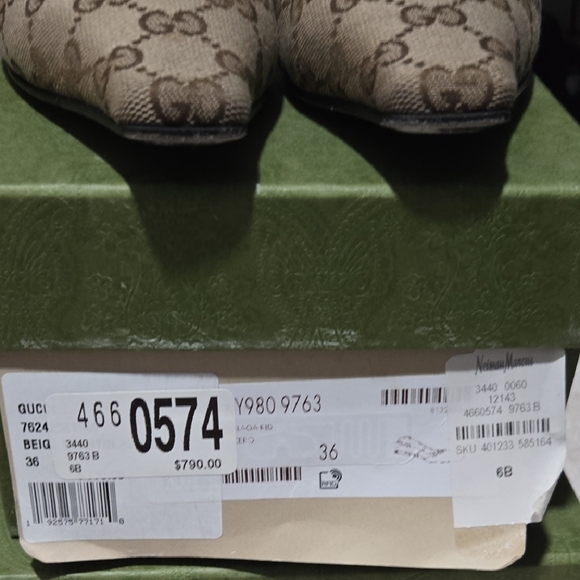 Gucci Women's Tan Canvas Slingback Flats - Picture 4 of 6